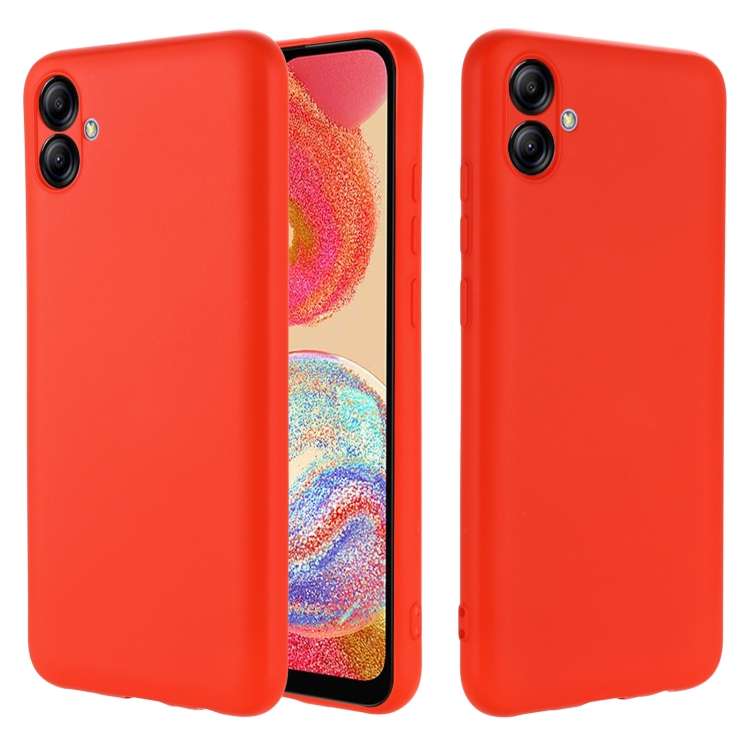 For Samsung Galaxy A04e / M04 / F04 Pure Color Liquid Silicone Shockproof Full Coverage Case(Red)
