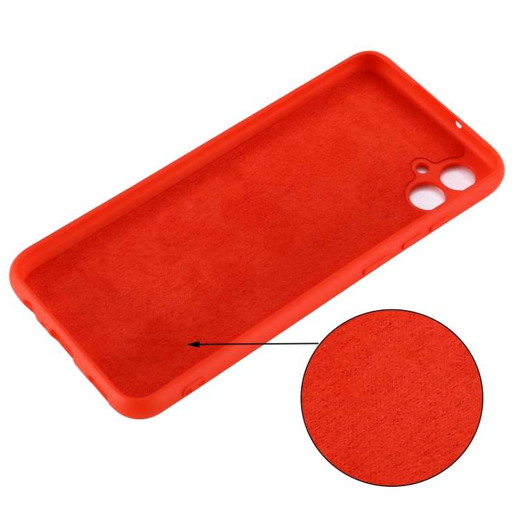 For Samsung Galaxy A04e / M04 / F04 Pure Color Liquid Silicone Shockproof Full Coverage Case(Red)