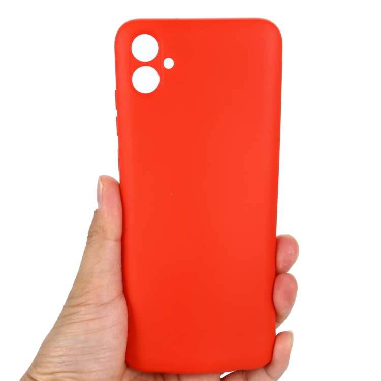 For Samsung Galaxy A04e / M04 / F04 Pure Color Liquid Silicone Shockproof Full Coverage Case(Red)