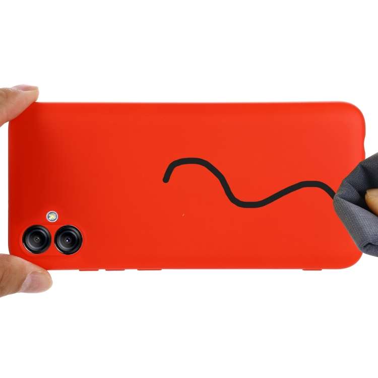 For Samsung Galaxy A04e / M04 / F04 Pure Color Liquid Silicone Shockproof Full Coverage Case(Red)