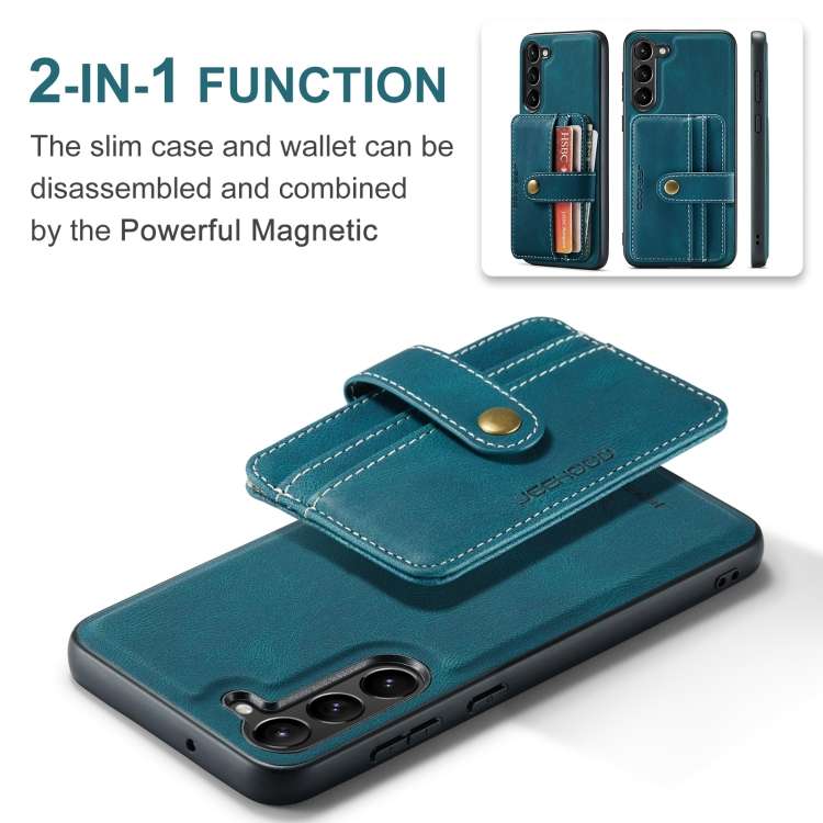 For Samsung Galaxy S24 5G JEEHOOD RFID Blocking Anti-Theft Magnetic Phone Case(Blue)
