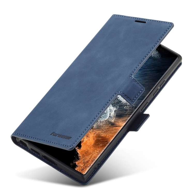 For Samsung Galaxy S23 Ultra 5G Forwenw Dream Series Oil Edge Strong Magnetism Leather Phone Case(Bl