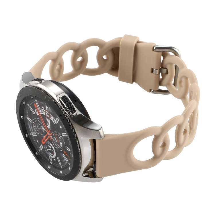 22mm Donut Hollow Silicone Watch Band(Apricot)