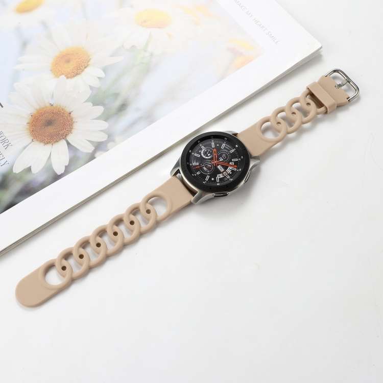 22mm Donut Hollow Silicone Watch Band(Apricot)