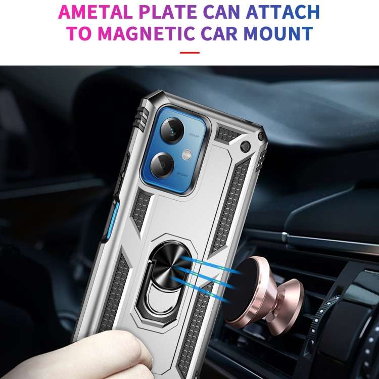 For Xiaomi Redmi Note 12 5G Global Shockproof TPU + PC Phone Case with Holder(Silver)