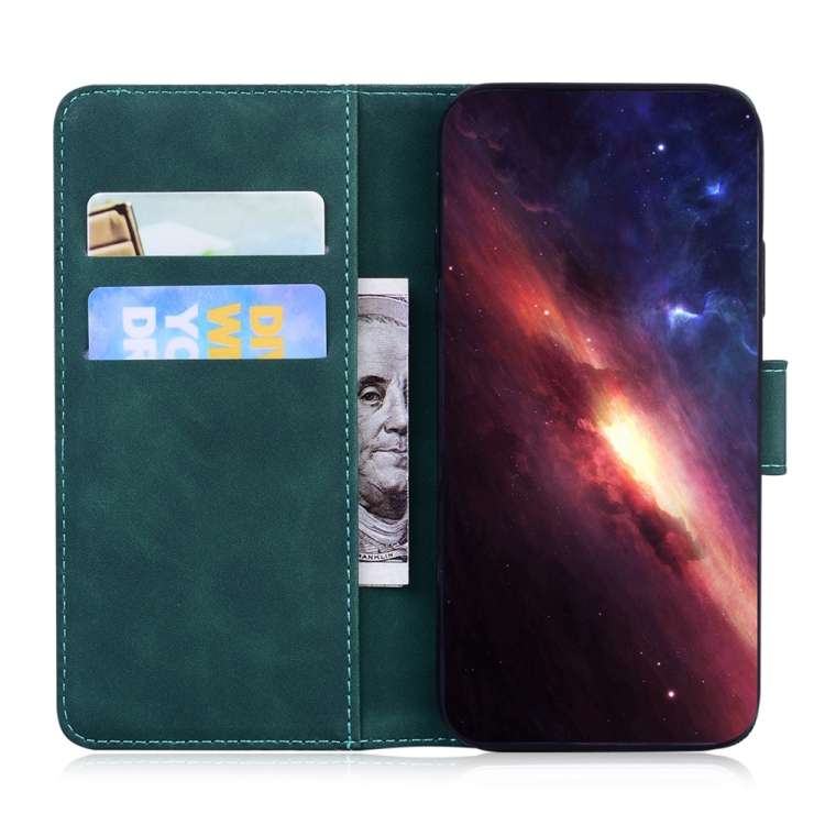 For Samsung Galaxy A04e / F04 / M04 Tiger Embossing Pattern Leather Phone Case(Green)