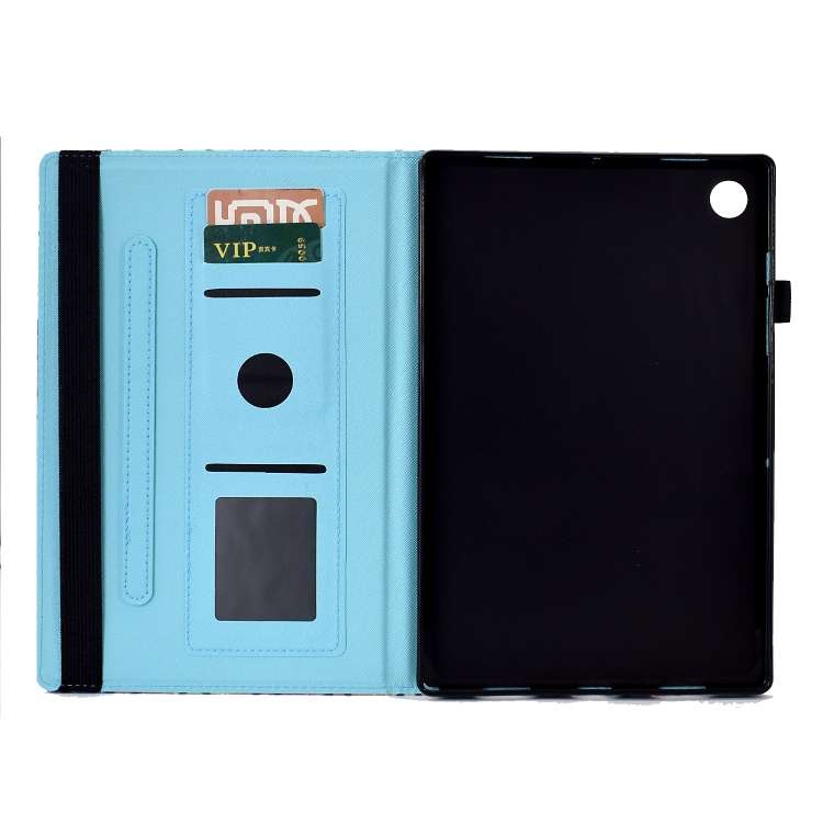 For Huawei MatePad T10 Colored Drawing Stitching Elastic Band Leather Tablet Case(Butterfly)