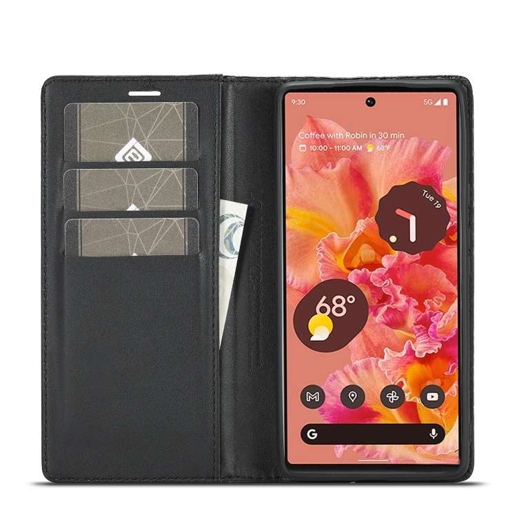 For Google Pixel 7a LC.IMEEKE Carbon Fiber Leather Phone Case(Vertical Black)