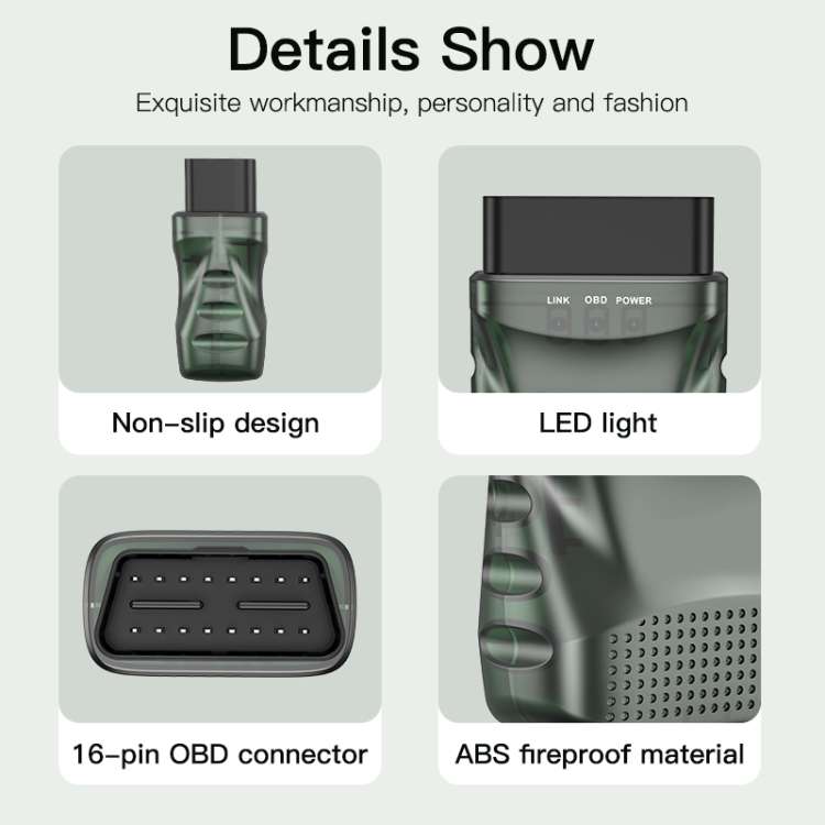 KUULAA KL-DW006 Bluetooth 4.0 OBDII Car Diagnostic Scanner(Dark Green)