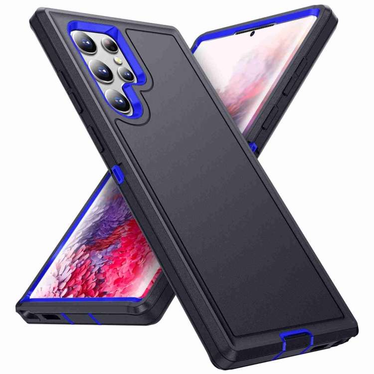 For Samsung Galaxy S22 Ultra 5G Life Waterproof Rugged Phone Case(Dark Blue + Royal Blue)