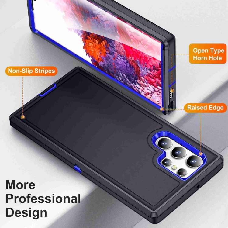 For Samsung Galaxy S22 Ultra 5G Life Waterproof Rugged Phone Case(Dark Blue + Royal Blue)