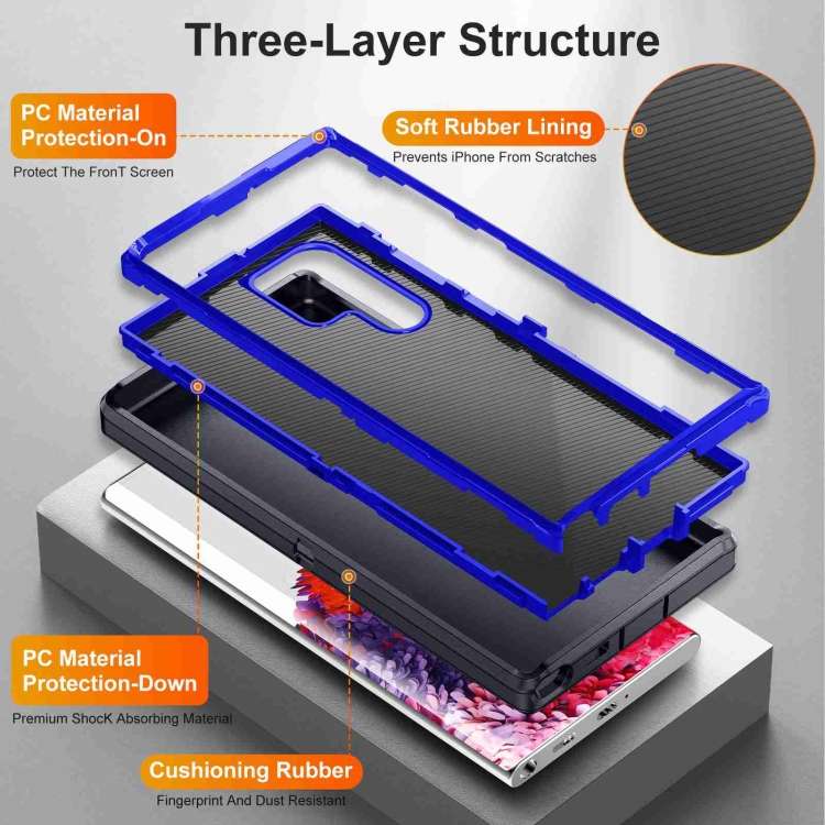 For Samsung Galaxy S22 Ultra 5G Life Waterproof Rugged Phone Case(Dark Blue + Royal Blue)