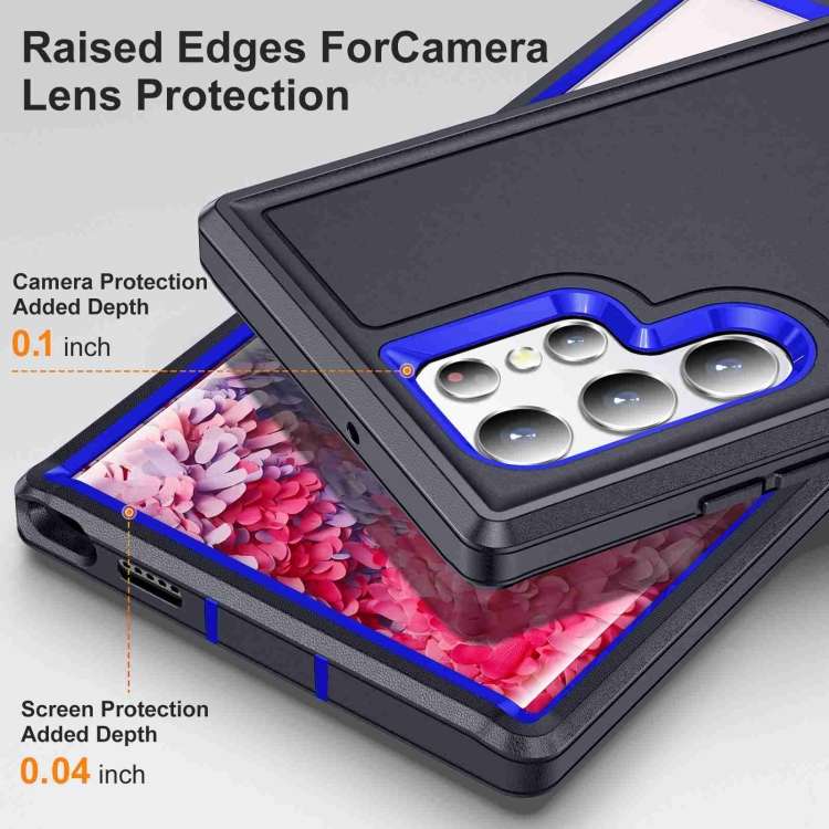 For Samsung Galaxy S22 Ultra 5G Life Waterproof Rugged Phone Case(Dark Blue + Royal Blue)