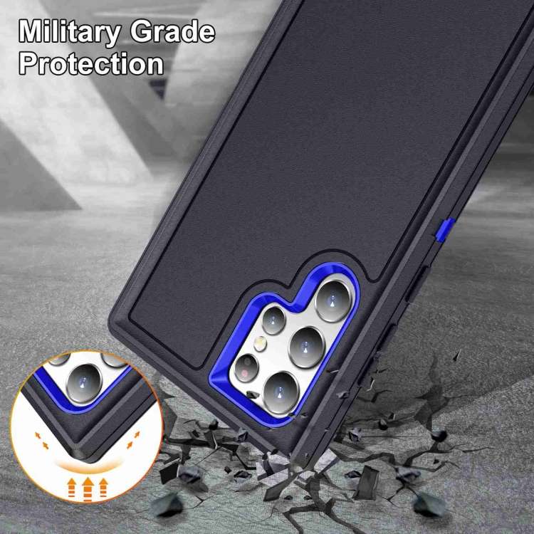 For Samsung Galaxy S22 Ultra 5G Life Waterproof Rugged Phone Case(Dark Blue + Royal Blue)