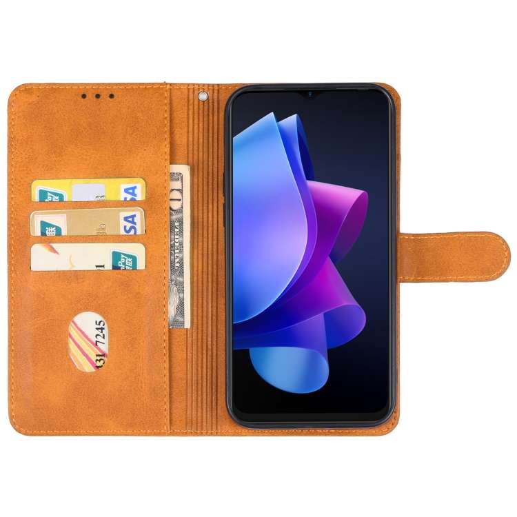 For Tecno Pop 7 Leather Phone Case(Brown)