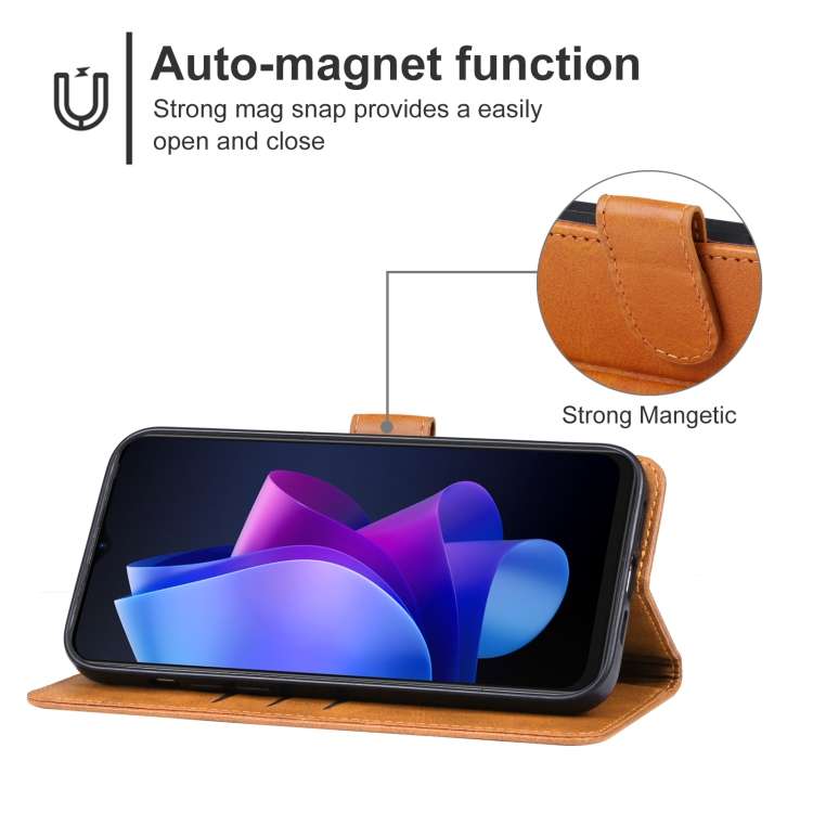 For Tecno Pop 7 Leather Phone Case(Brown)