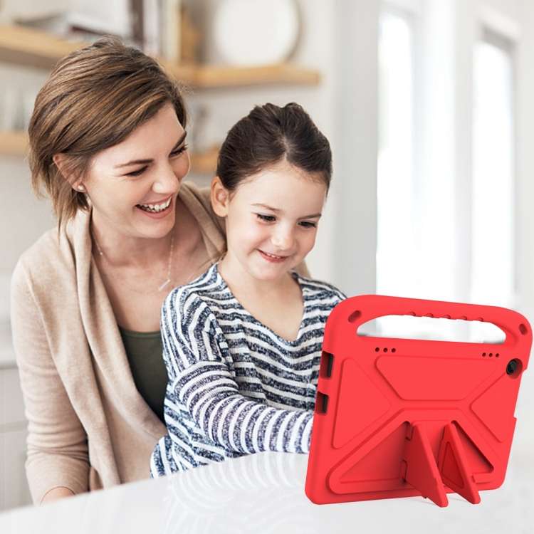 For Lenovo Tab M10 3rd Gen Handle EVA Shockproof Tablet Case with Holder(Red)