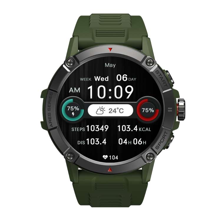 Zeblaze Ares 3 1.52 inch IPS Screen Smart Watch Supports Health Monitoring / Voice Calls(Wild Green)