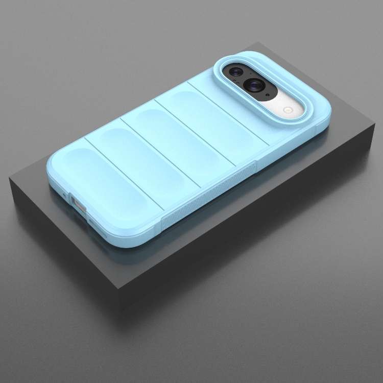 For Google Pixel 9 5G Global Magic Shield TPU + Flannel Phone Case(Light Blue)