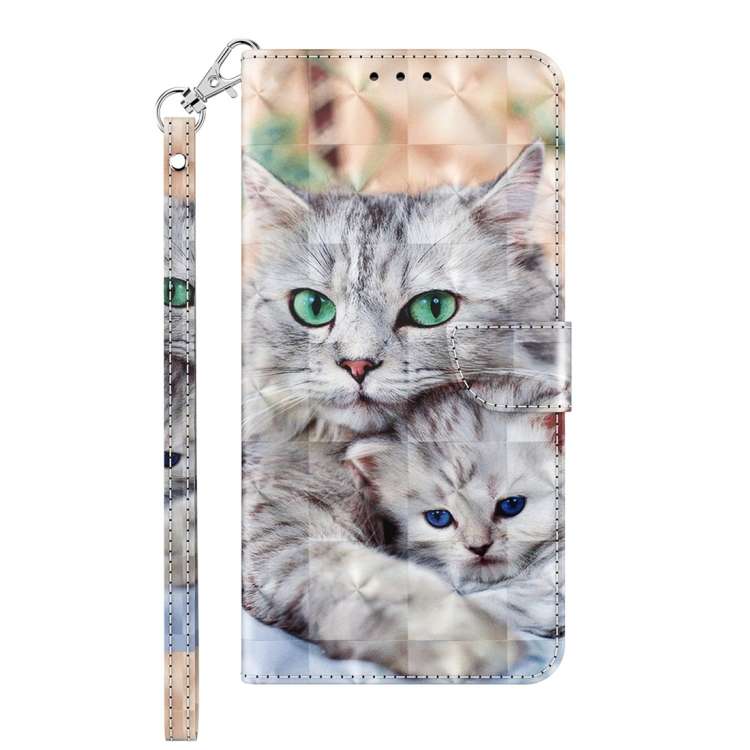 For Xiaomi Redmi A3 3D Painted Pattern Leather Phone Case(Two Loving Cats)