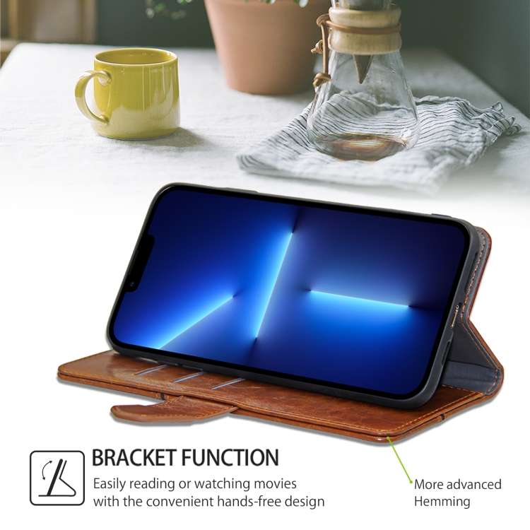 For Xiaomi Redmi Note 13R Pro 5G Geometric Stitching Leather Phone Case(Light Brown)