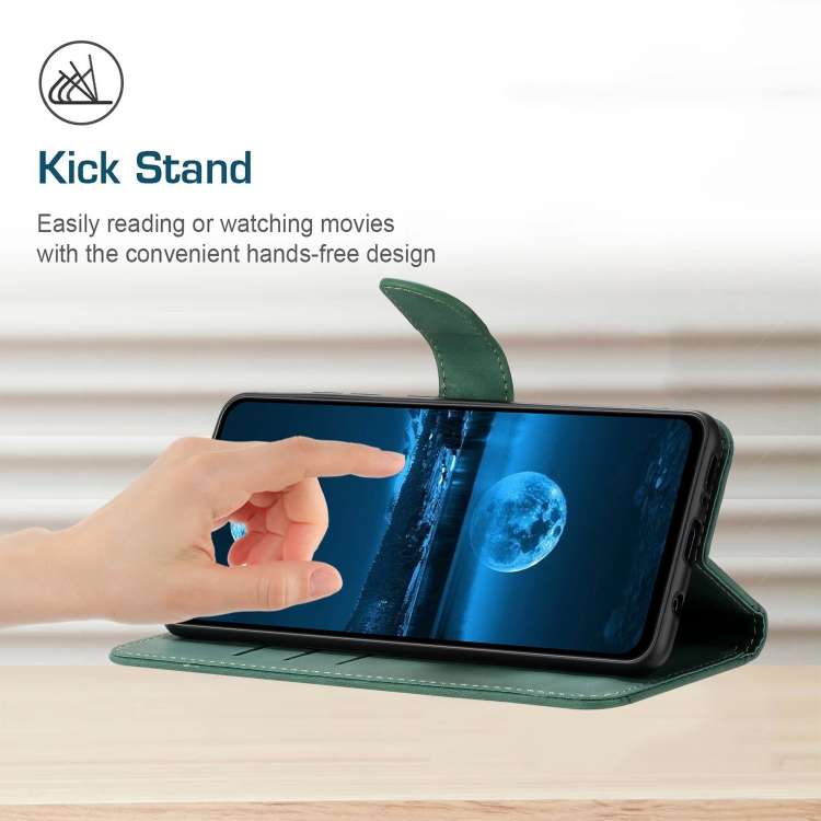For ZTE Anshin Family A303ZT Stitching Embossed Leather Phone Case(Green)