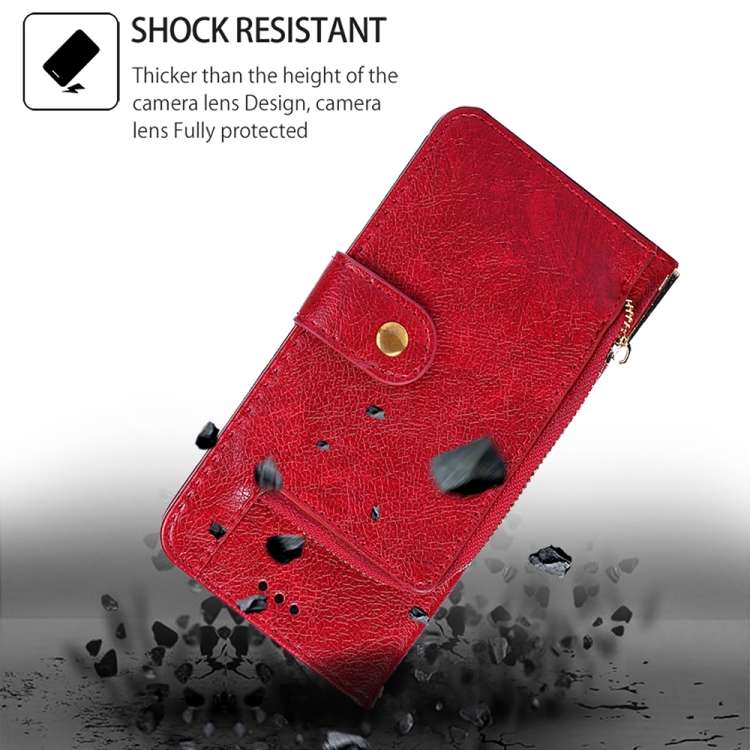 For OPPO Find X7 5G Zipper Bag Leather Phone Case(Red)