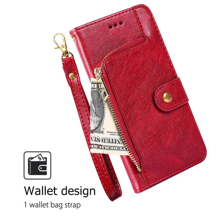 For Samsung Galaxy M15 5G Zipper Bag Leather Phone Case(Red)