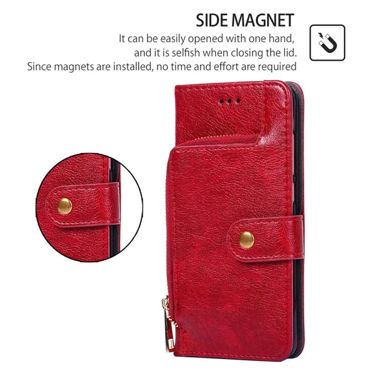 For Samsung Galaxy M15 5G Zipper Bag Leather Phone Case(Red)