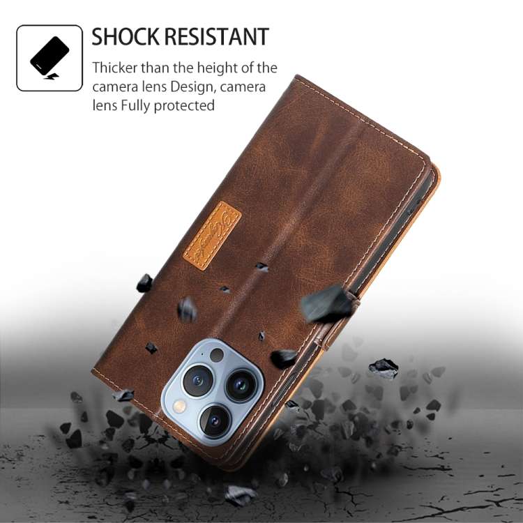 For Xiaomi Redmi A3 4G Contrast Color Side Buckle Leather Phone Case(Dark Brown + Gold)