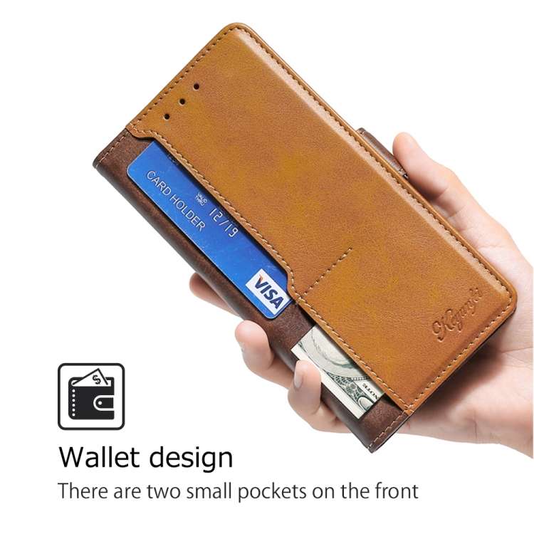 For Xiaomi Redmi A3 4G Contrast Color Side Buckle Leather Phone Case(Dark Brown + Gold)