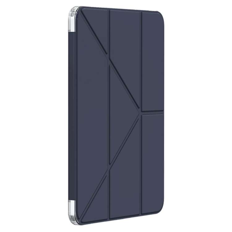 For iPad Pro 13 2024 Mutural Deformation Stand Smart Leather Tablet Case(Dark Blue)