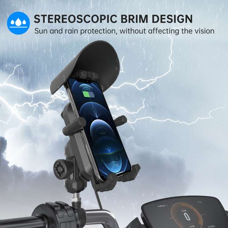 WUPP ZH-1848B1 15W Motorcycle Wireless Fast Charging Phone Navigation Holder, Style:M8 Ball Joint