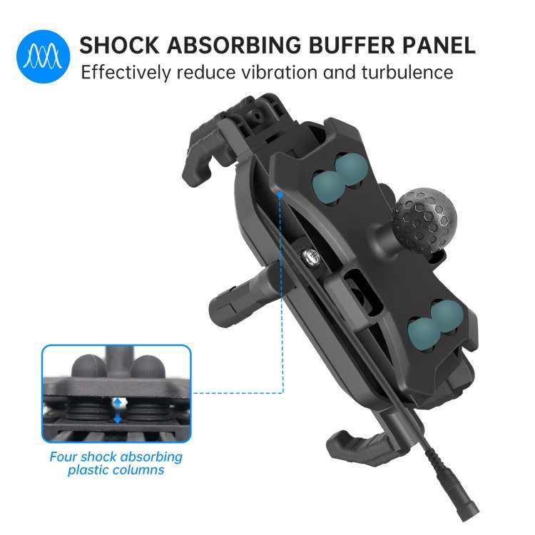 WUPP ZH-1848B1 15W Motorcycle Wireless Fast Charging Phone Navigation Holder, Style:M8 Ball Joint