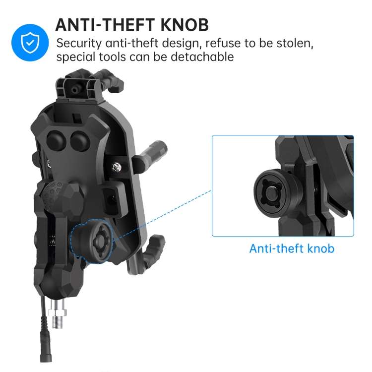 WUPP ZH-1848B1 15W Motorcycle Wireless Fast Charging Phone Navigation Holder, Style:M8 Ball Joint