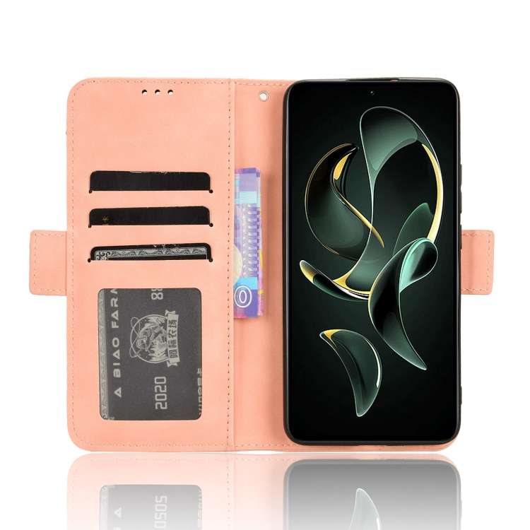 For Xiaomi 13T / 13T Pro Skin Feel Calf Texture Card Slots Leather Phone Case(Pink)