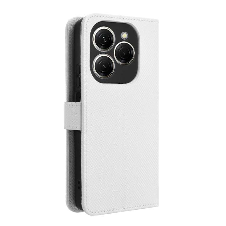 For Tecno Spark 20 Pro 4G Diamond Texture Leather Phone Case(White)
