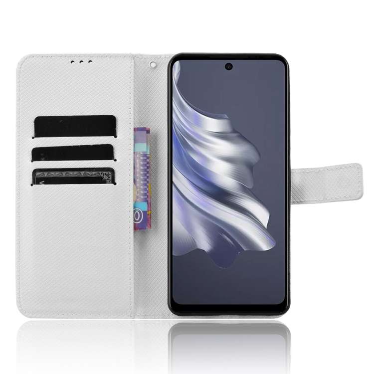 For Tecno Spark 20 Pro 4G Diamond Texture Leather Phone Case(White)