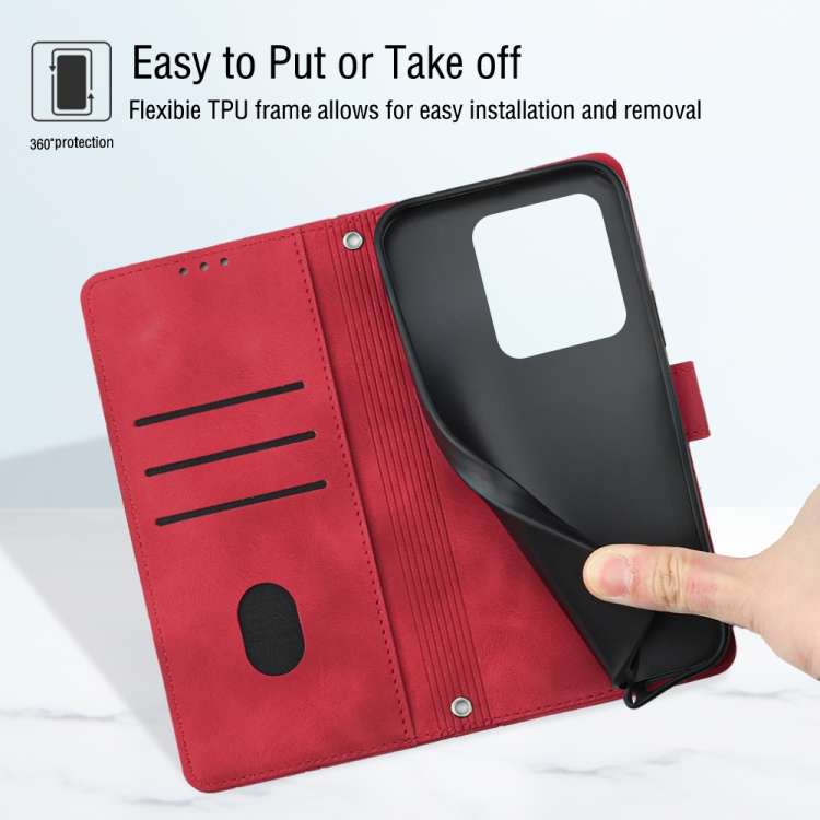 For Xiaomi Redmi Note 13 Pro 4G Global Skin Feel Embossed Leather Phone Case(Red)
