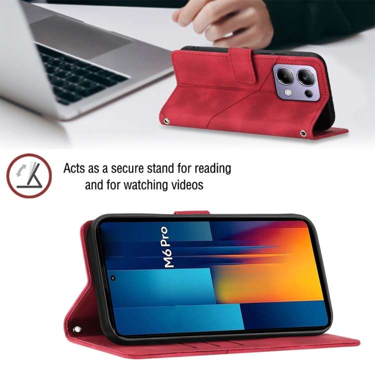 For Xiaomi Redmi Note 13 Pro 4G Global Skin Feel Embossed Leather Phone Case(Red)