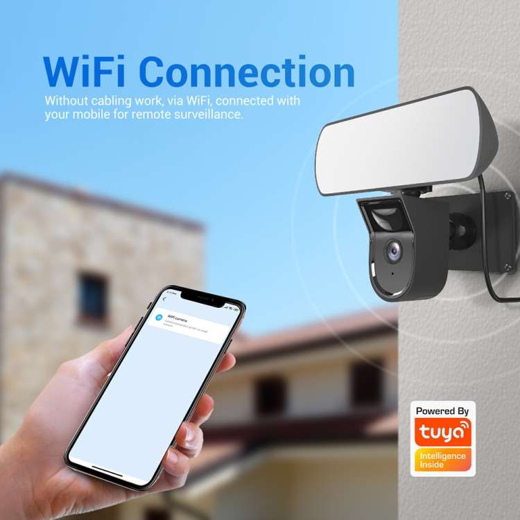 ESCAM QF615 2MP IP66 Waterproof WiFi IP Camera & Floodlight, Support Night Vision / PIR Motion Detec