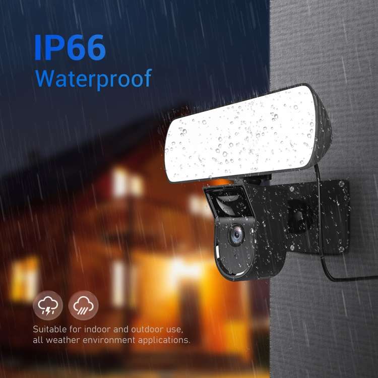 ESCAM QF615 2MP IP66 Waterproof WiFi IP Camera & Floodlight, Support Night Vision / PIR Motion Detec