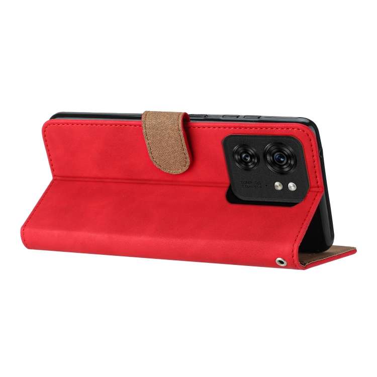 For Motorola Edge 40 Seven Butterflies Embossed Leather Phone Case(Red)