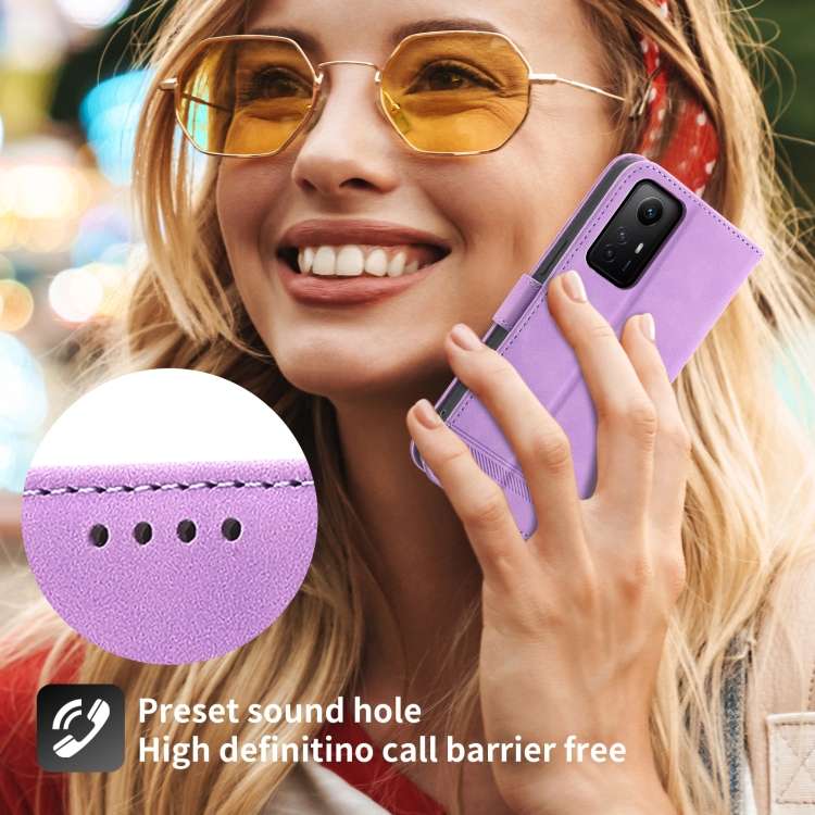 For Xiaomi Redmi Note 12S 4G Global Dierfeng Dream Line TPU + PU Leather Phone Case(Purple)
