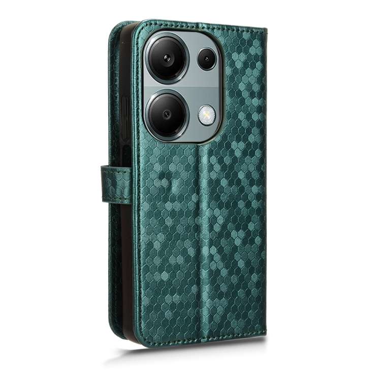 For Xiaomi Poco M6 Pro 4G Honeycomb Dot Texture Leather Phone Case(Green)