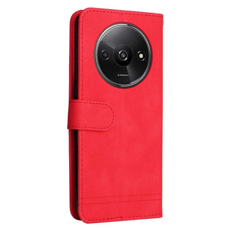 For Xiaomi Redmi A3 Skin Feel Life Tree Metal Button Leather Phone Case(Red)