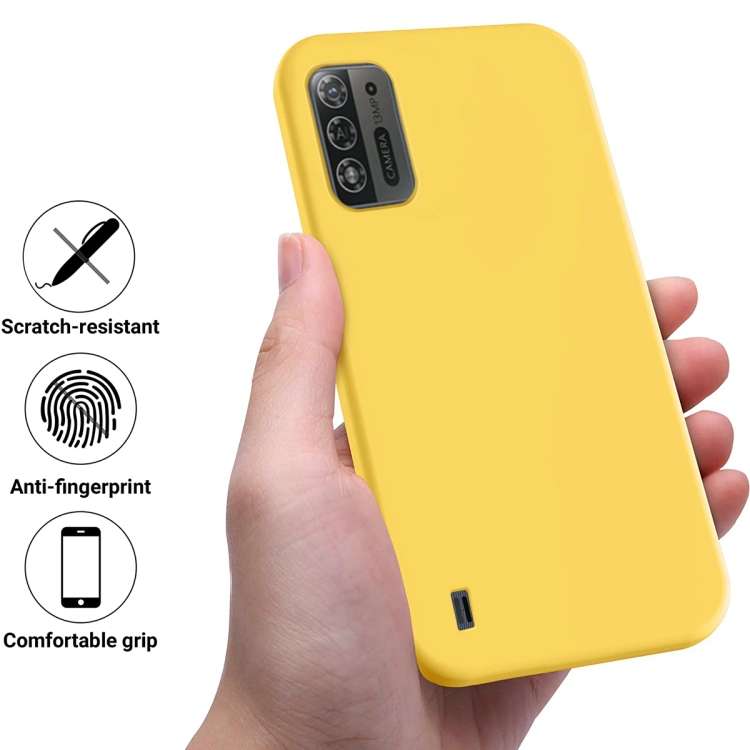 For ZTE Blade A52 Lite Pure Color Liquid Silicone Shockproof Phone Case(Yellow)