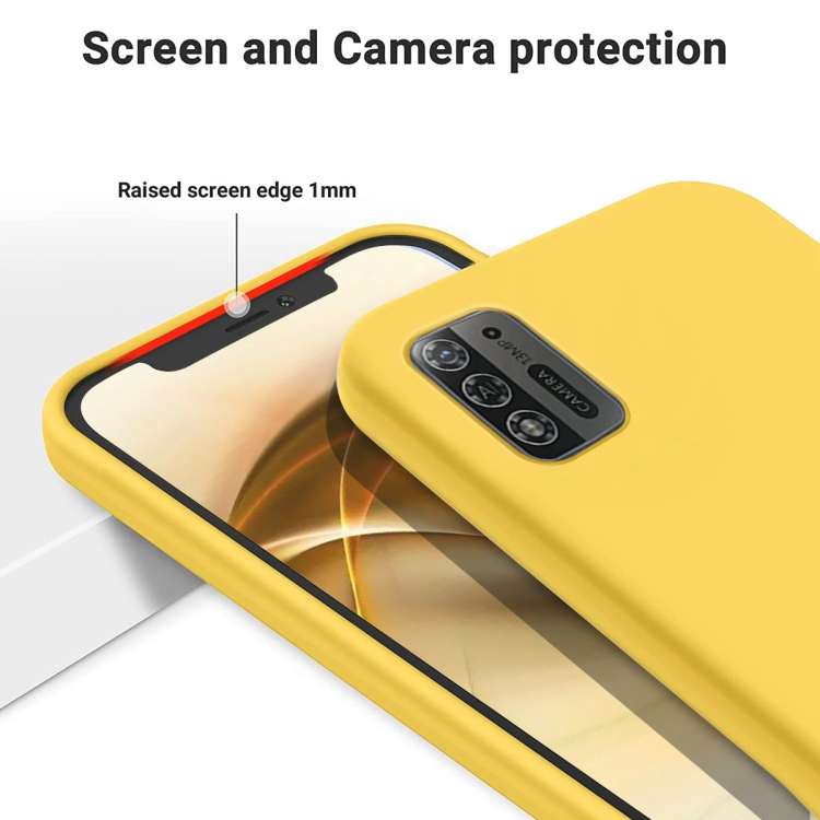 For ZTE Blade A52 Lite Pure Color Liquid Silicone Shockproof Phone Case(Yellow)