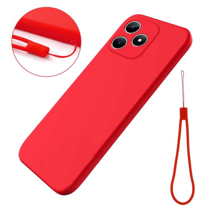 For Realme Note 50 Pure Color Liquid Silicone Shockproof Phone Case(Red)