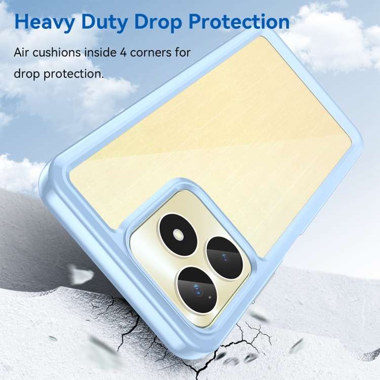 For Realme Note 50 Colorful Series Acrylic Hybrid TPU Phone Case(Blue)